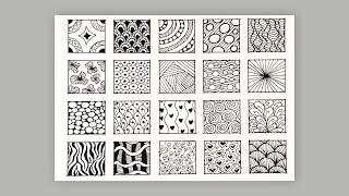 20 easy zentangle patterns for beginners || 20 zentangle patterns step by step