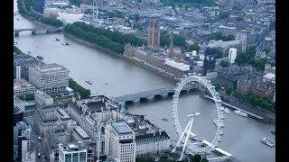 Helicopter flight above London city Action camera