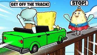 Can SpongeBob & Squidward WORK TOGETHER in ROBLOX 2 PLAYER CAR OBBY!?