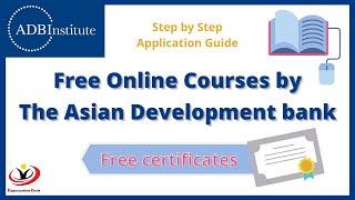 Free Online Courses by The Asian Development bank | learn new skills and get free Certificates