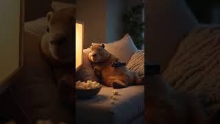 Capybara Binge-Watches Its Favorite Show—Too Relatable!   #capybara #cute #funnyvideo #shorts
