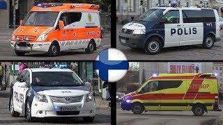 Helsinki police and ambulance responding (collection)