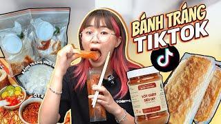 Top 10 đồ ăn vặt hot nhất Tiktok. Misthy kiểm chứng bánh tráng, que cay, chân gà...FOOD CHALLENGE