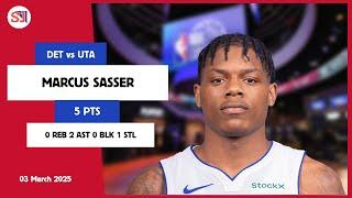 MARCUS SASSER 5 PTS vs UTA 03 Mar 24-25 DET Highlights