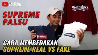 HOODIE SUPREME REAL VS SUPREME FAKE VS SUPREME KOREA - Thrifting Cara Membedakan Label Supreme Asli