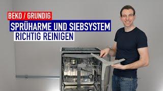 SPRÜHARME und SIEBSYSTEM RICHTIG REINIGEN | Beko / Grundig