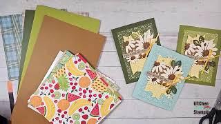 LIVE: Stampin' Up! Kitchen Table Stamper FAQ: Sampler & Sketch Series, how to make a sketch card