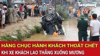 Hàng chục hành khách thoát chết trong gang tấc khi xe khách ‘bỗng dưng’ lao thẳng xuống mương