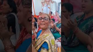 Devotees dancing on Shiva bhajan. Absorbed in devotion.