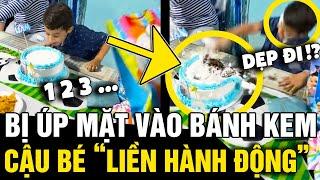 Bị người nhà úp mặt vào CHIẾC BÁNH KEM, cậu bé có hành động 'NÓNG GIẬN' tranh cãi | Tin Nhanh 3 Phút