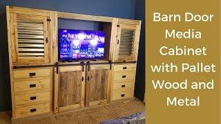 DIY Rustic Barn Door Media Cabinet - WOW Full Build!!!