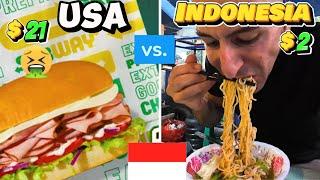 Indonesian food is WAY Better than USA Fast food (I Can't Believe it!) 