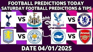 FOOTBALL PREDICTIONS TODAY 04/01/2025 SOCCER PREDICTIONS TODAY | BETTING TIPS, #footballpredictions