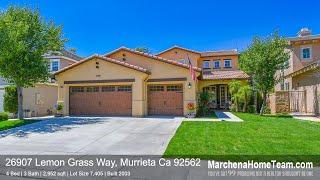 26907 Lemon Grass Way, Murrieta Ca 92562 For Sale by Realtor's Michael & Anita Marchena Home Team