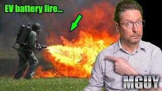 Why EV BATTERY fires can cause SO MUCH damage | MGUY Australia