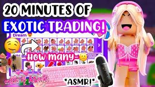 20 MINUTES OF EXOTIC TRADING WITH PENCIL TAPPING ASMR!#adoptmeroblox #preppyadoptme #preppyroblox