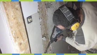 Remove plaster with hammer drill  Truss