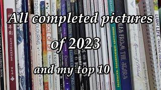 All completed illustrations of 2023 and my top 10 of favorite works/ Adult coloring