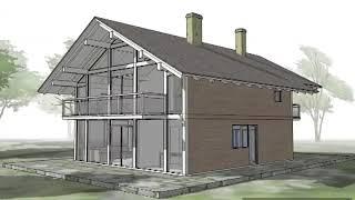 SketchUp    Проект загородного дома  Вариант А