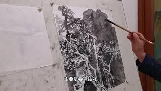 5树枝的穿插：注意三笔一交叉,中国书画教学Chinese painting video