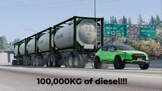 Tograc blows engine trying to tow 100,000 KG of diesel