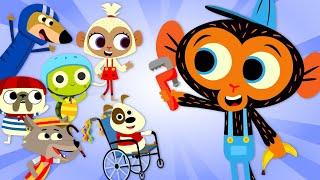 Mr. Monkey Helps Out His Friends | Mr. Monkey, Monkey Mechanic Cartoon Collection