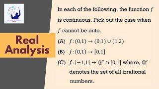 When the continuous functions fails to be Onto | Real Analysis | Mathematics