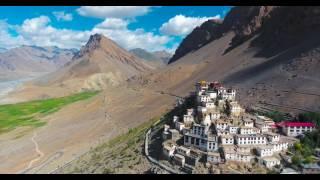 Key Monastery - Spiti Valley Aerial Video - Himachal Pradesh