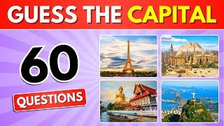 Capital City Guess 60 CAPITAL CITIES of the WORLD  Easy to Impossible