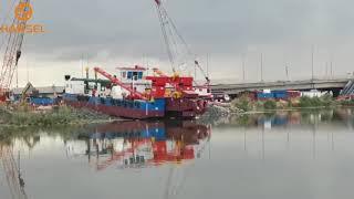 The launching process of Jiangsu Hansel's cutter suction dredger