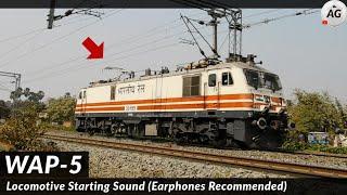 Starting sound of WAP-5 Locomotive | Pantograph UP and DOWN sounds + Cranking