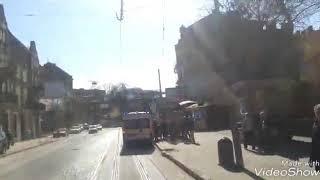Львів.Лідія Филипчук  на 1 трамвайному із прискоренням!