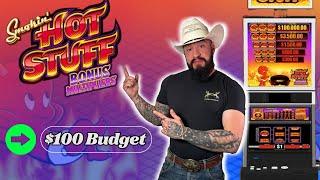 $100 Low Budget Slot Play on Smokin Hot stuff  Live Play!