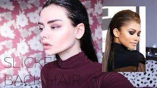 Slicked back hair tutorial. Зализанная прическа. Тренд.