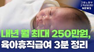 "내년 육아휴직급여, 이렇게 바뀝니다!" - 월 최대 250만 원 지원되는 육아휴직급여 바로 정리해 드립니다!