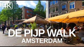 [4K] Virtual Walking Tour of De Pijp, Amsterdam - Bohemian Markets, Eateries and Cafes