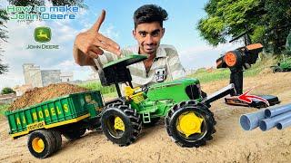 DIY 4x4 John Deere tractor using pvc pipe ll How to make 4x4 tractor @Aakash946