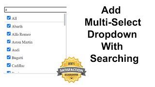 How To Create a Multi-Select Checkbox Dropdown With Searching On Web Page