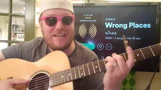 How To Play Wrong Places H.E.R. // guitar lesson beginner tutorial fingerstyle chords