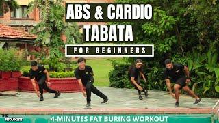 ABS & CARDIO TABATA FOR BEGINNERS | 4 MIN Fat Burning Workout | At-Home Workouts