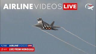 Turn Up the Volume! F-22 Raptors Thrill in Honolulu | Airline Videos Live