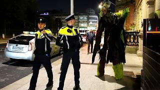 Crazy Monster on stilts is Terrifying People  Prank