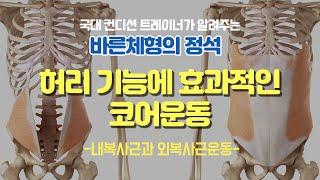 허리기능에 효과적인 내/외 #복사근 활성화운동(#코어운동, #복근운동, #허리강화운동, #외복사근운동, #내복사근운동, #골반전방경사 )