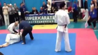 Karate match over in just THREE SECONDS after brutal spinning kick KO's competitor