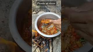 picnic at river with fishing #shorts #viral#food #cooking #foodie #picnic #river #fishing #ytviral