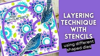 Layering Stencils Card Making Technique #cards #papercraft #ginakdesigns