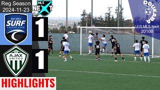 Bay Area Surf 10B 1-1 Ajax United 10B | MLS Next U15 | 2024-11-23 | HL