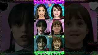 Merlina Wednesday Jenna Ortega Vs Matilda Mara Wilson/TikTok Challenge Terror Humor. #shorts YouTube