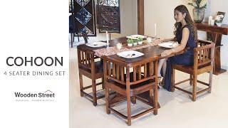 Cohoon 4 Seater Dining Set [ Modern Dining Table Set 2023 ] Wooden Street