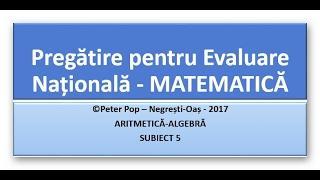 Pregătire pentru Evaluare Națională   MATEMATICĂ   5